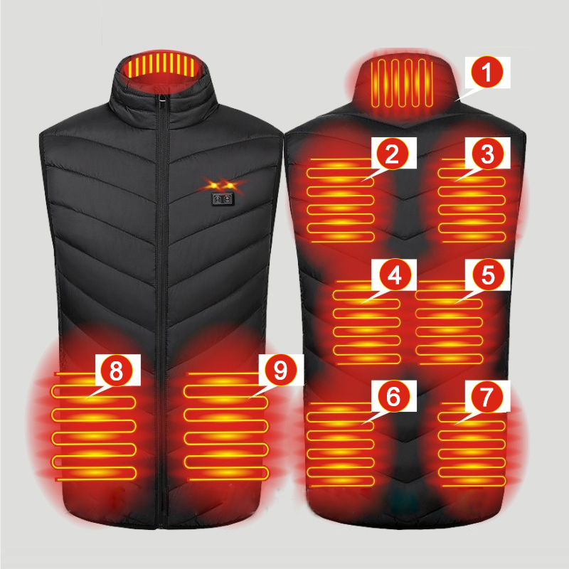 Outdoor Hunting Heater - Winter 9 Bereiche Beheizte Weste Outdoor