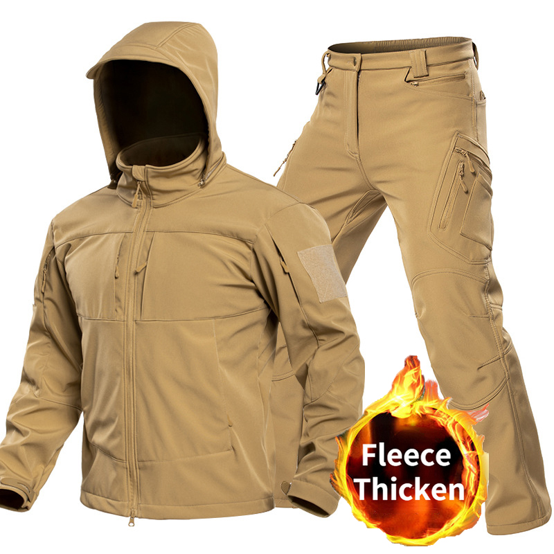 Hunting Outdoor Clothing - Outdoor-Taktikanzug für Herren, Softshell-Jacke mit Kapuze