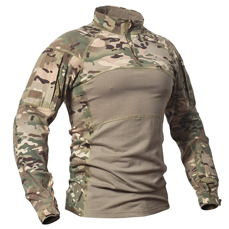 Hunting Outdoor Clothing - Herren Camouflage Jagd Kampf T-Shirt Stretch