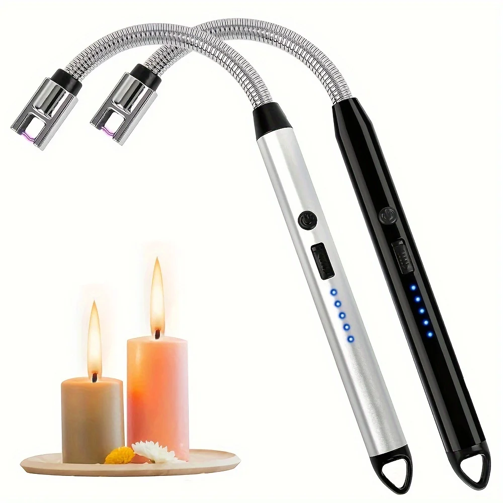 Outdoor Hunting Kitchen - 2er-Pack elektrisches Kerzenfeuerzeug, wiederaufladbares Plasma-Bogenfeuerzeug, ideal
