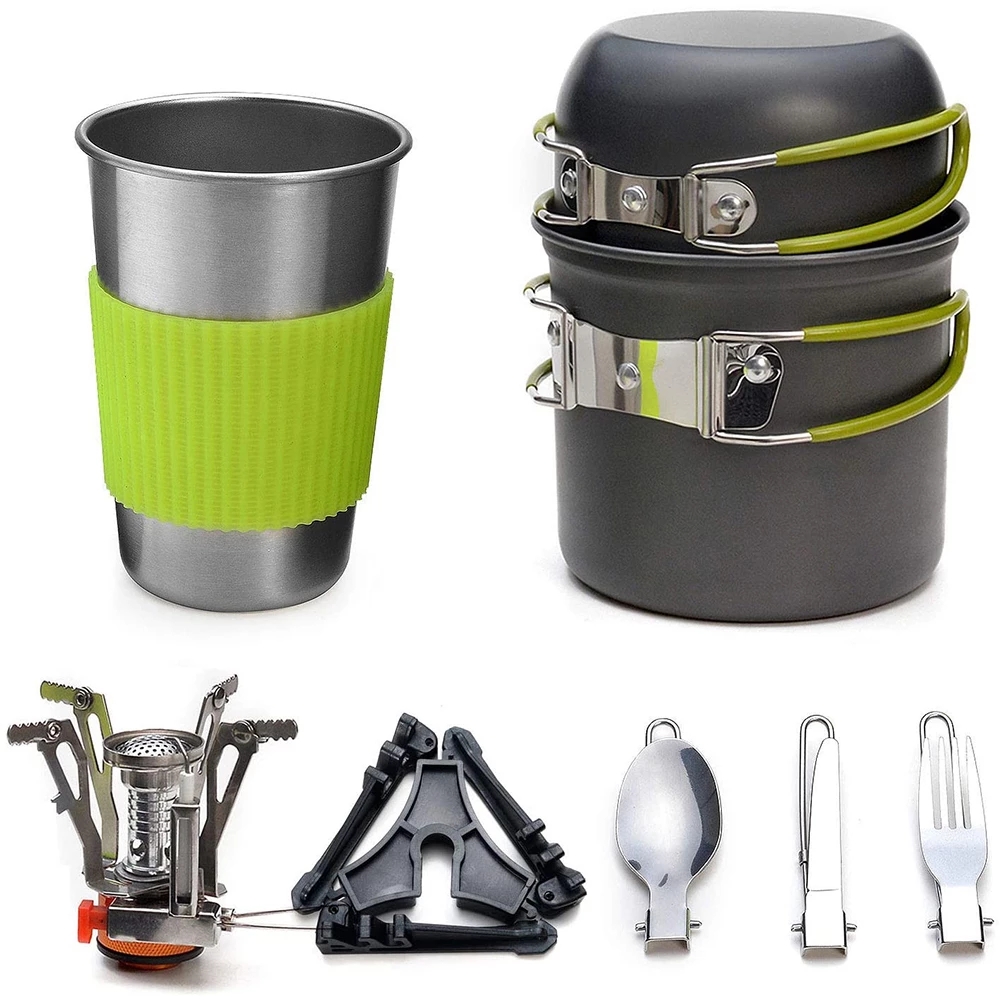 Outdoor Hunting Kitchen - Camping-Kochgeschirr-Set mit Herd, Outdoor-Kochset, Outdoor-Topf, Reisen,